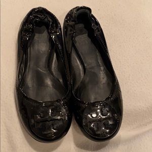 Tory Burch black patent ballet flats